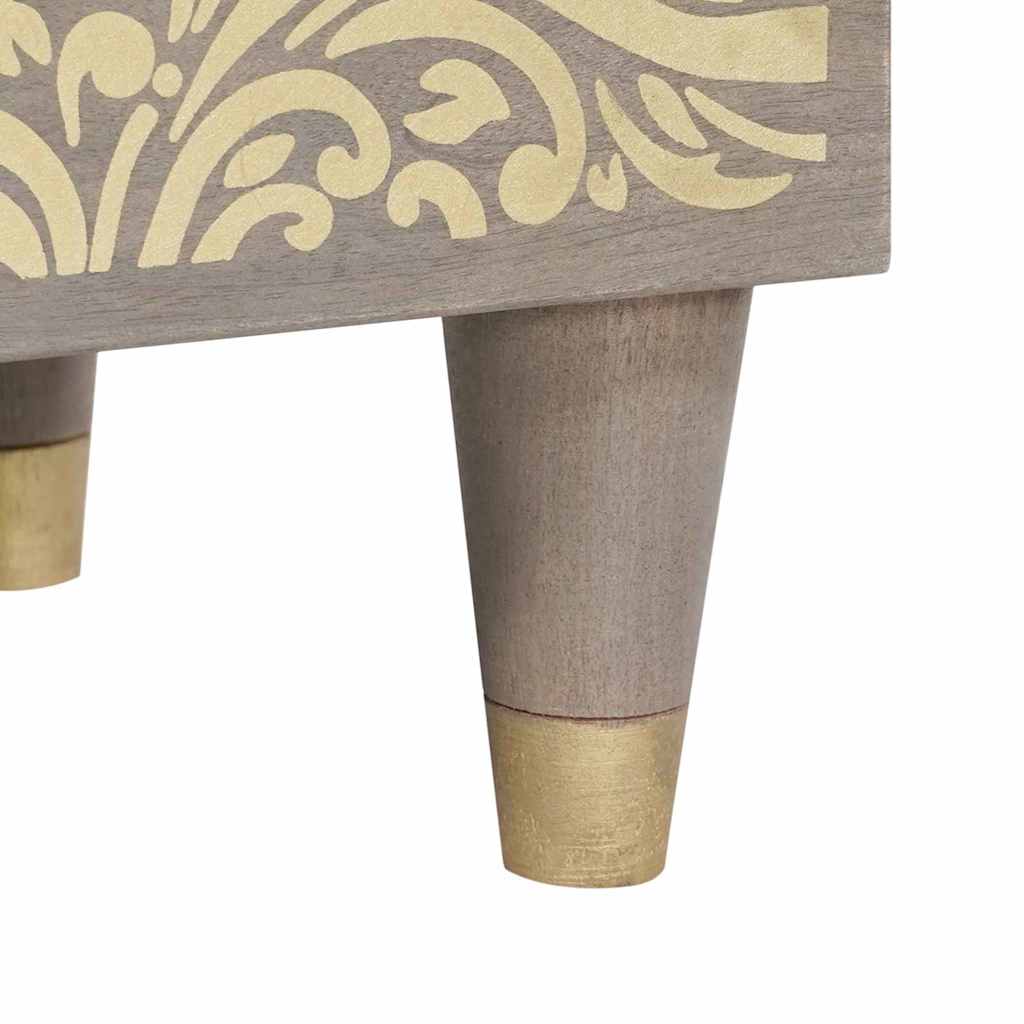 Sengebord med Dør 2 pcs Grå 40 x 33 x 46 cm Massivt mangotræ