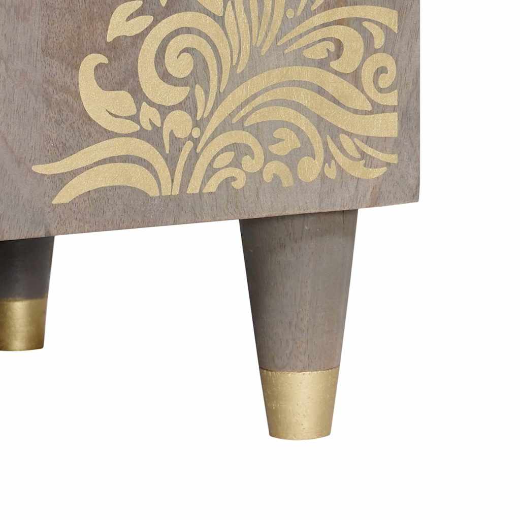 TV-skab med hylde med dør Grå 105 x 33 x 46 cm Massivt mangotræ