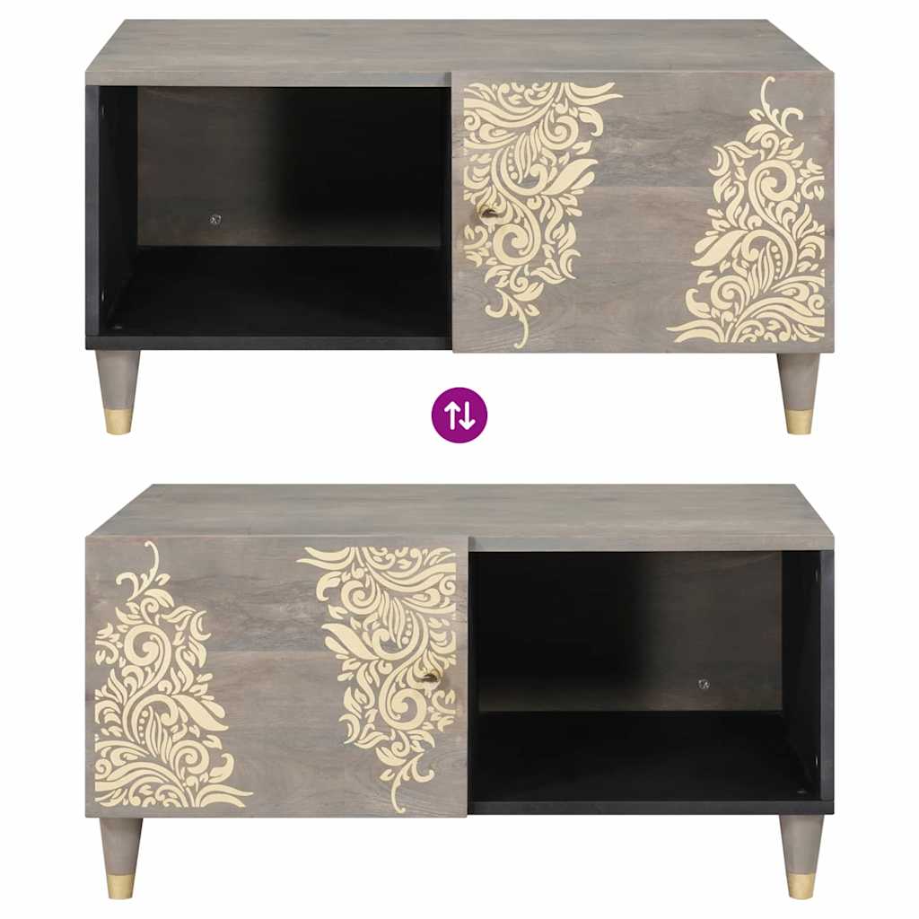 Sofabord Grå 80 x 50 x 40 cm Massivt mangotræ