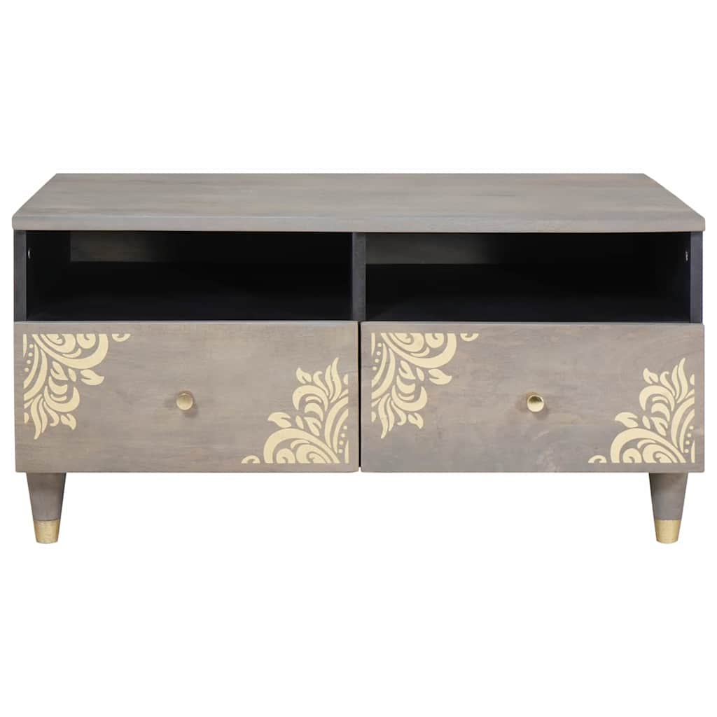 Sofabord med skuffe Grå 80 x 54 x 40 cm Massivt mangotræ