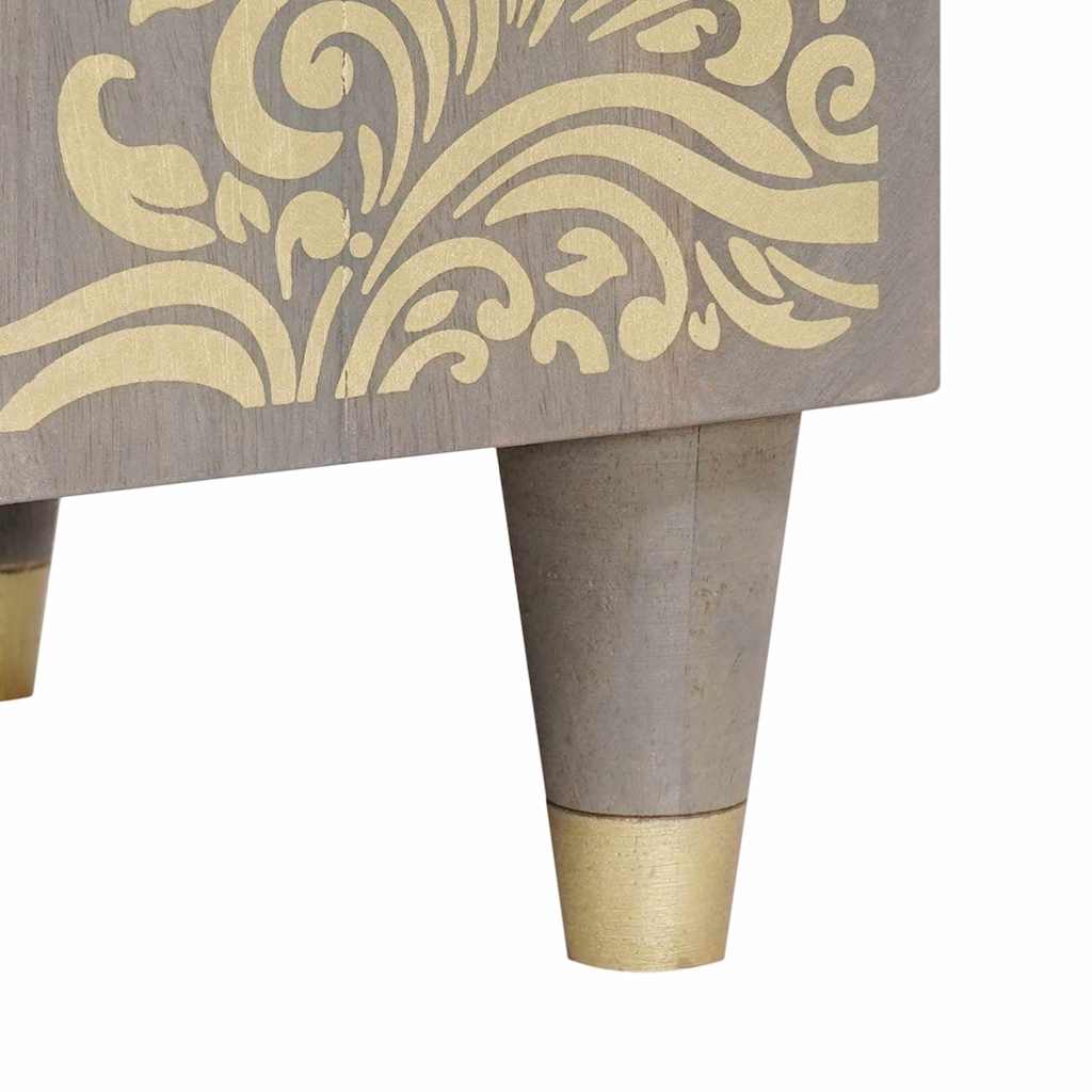 TV-skab med hylde med dør Grå 80 x 33 x 46 cm Massivt mangotræ