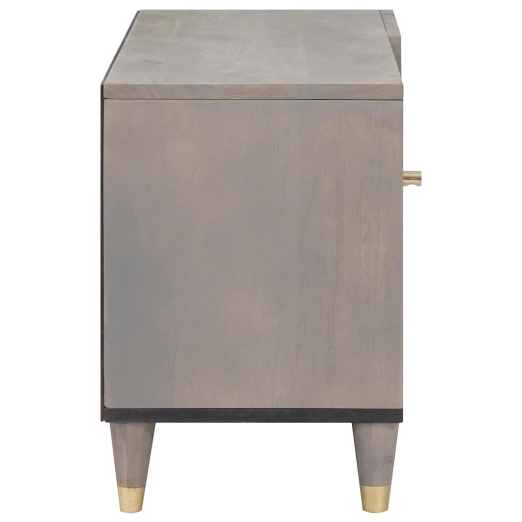 TV-skab med hylde med dør Grå 80 x 33 x 46 cm Massivt mangotræ