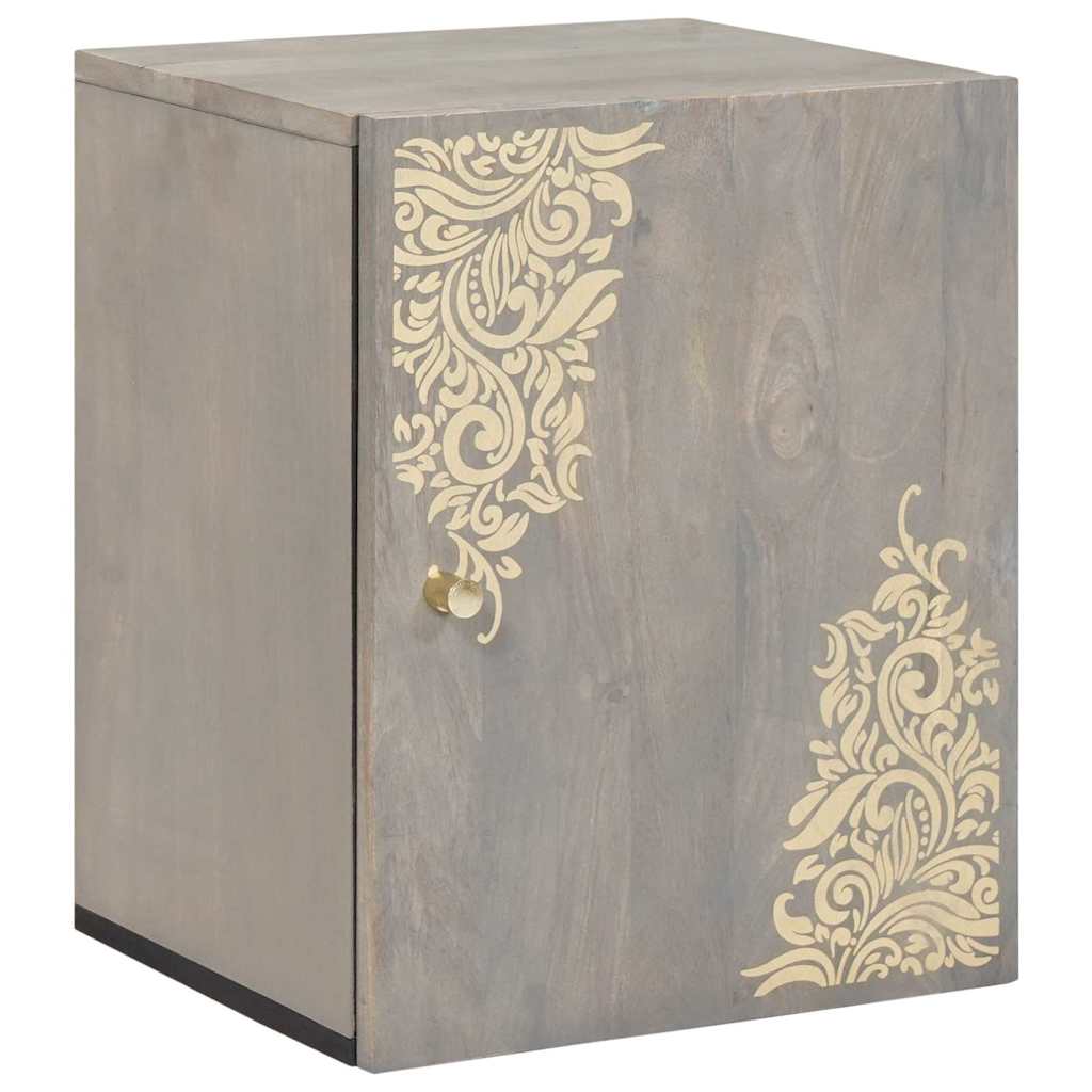 Vægskab Vægmonteret Grå 38 x 33 x 48 cm Massivt mangotræ