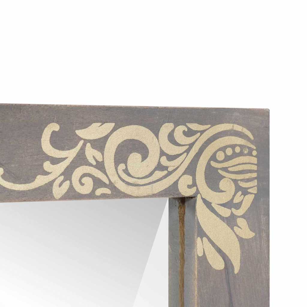 Badeværelsesspejl Grå 70 x 50 x 2,5 cm Glas og Solid Mango træ