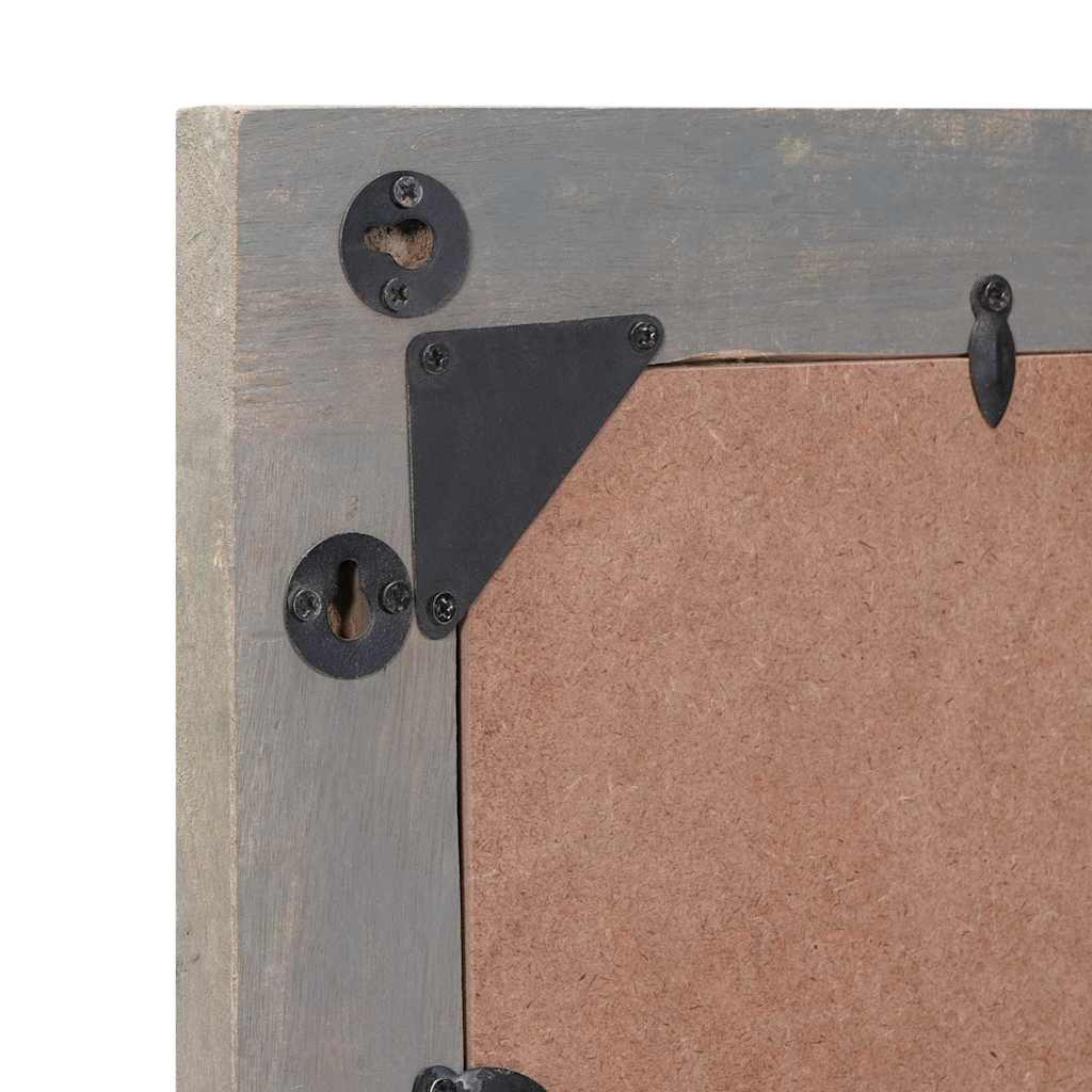 Badeværelsesspejl Grå 70 x 50 x 2,5 cm Glas og Solid Mango træ