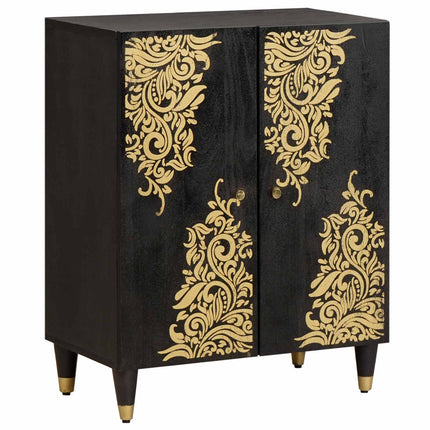 Sideboard Sort 60 x 33 x 75 cm Massivt mangotræ