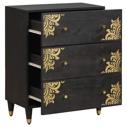 Sideboard Sort 60 x 33 x 75 cm Massivt mangotræ