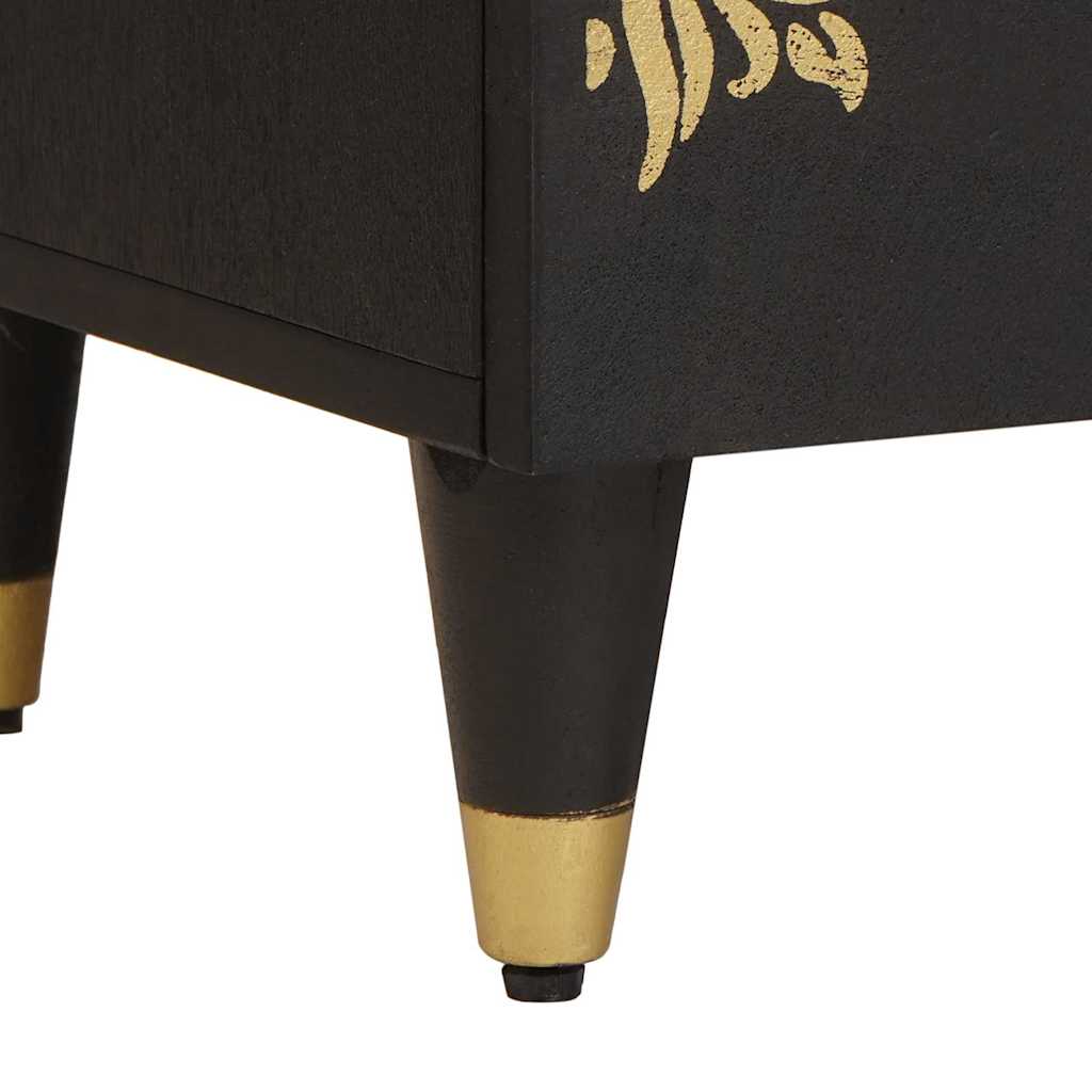 Natskab med skuffe Sort 40 x 33 x 46 cm Massivt mangotræ