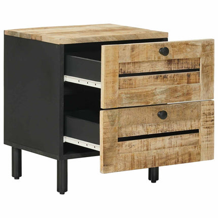 Sengebord 2 stk. Naturfarvet 40 x 33 x 46 cm Massivt mangotræ
