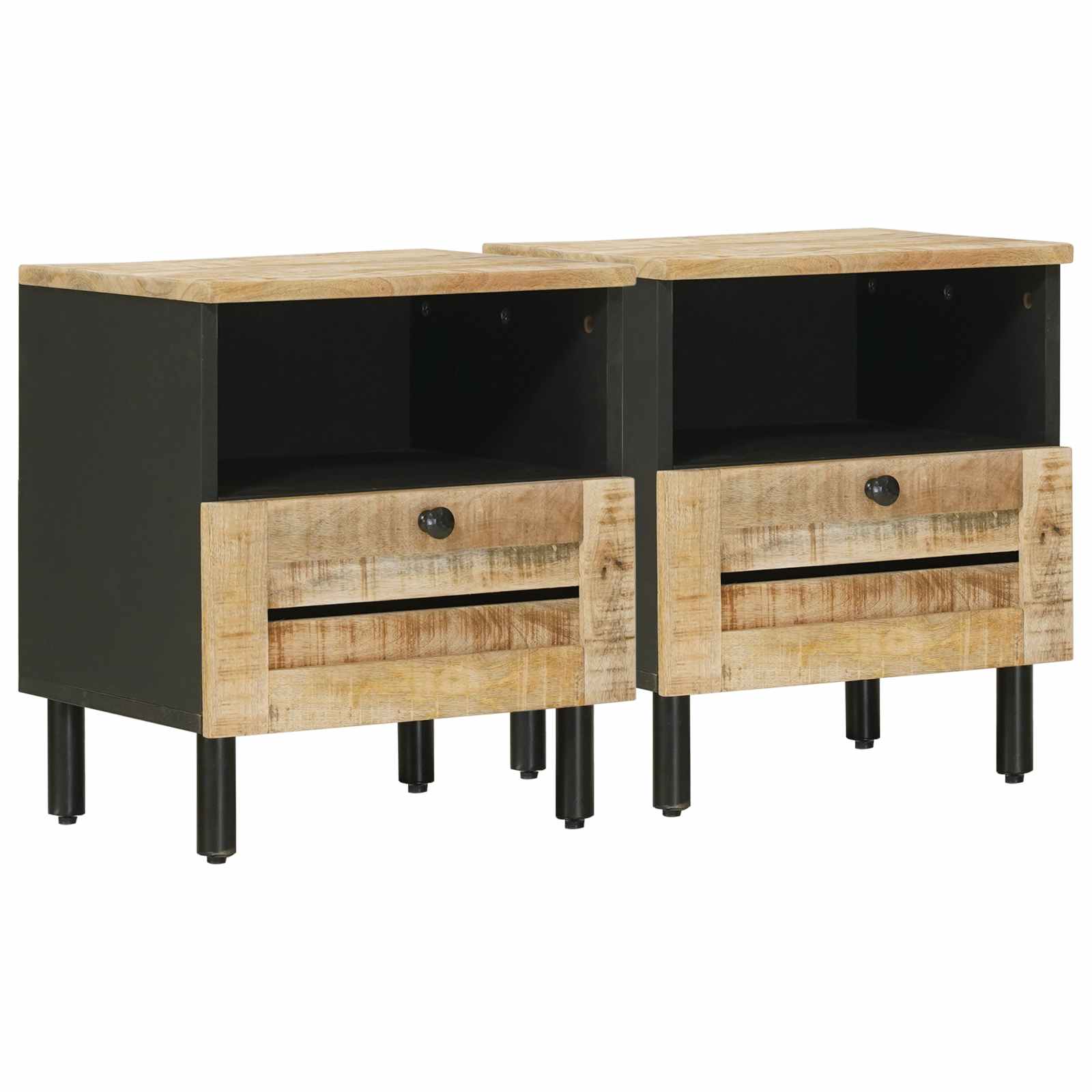 Sengebord 2 pcs Brun 40 x 33 x 46 cm Massivt mangotræ