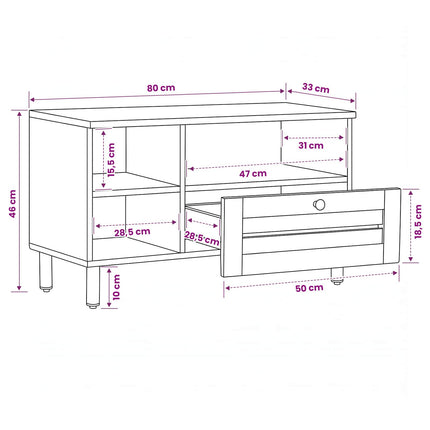 Opbevaringsskabe Brun 80 x 33,5 x 46 cm Massivt mangotræ