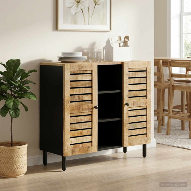 Opbevaringsskabe Naturfarvet 90 x 33 x 75 cm Massivt mangotræ