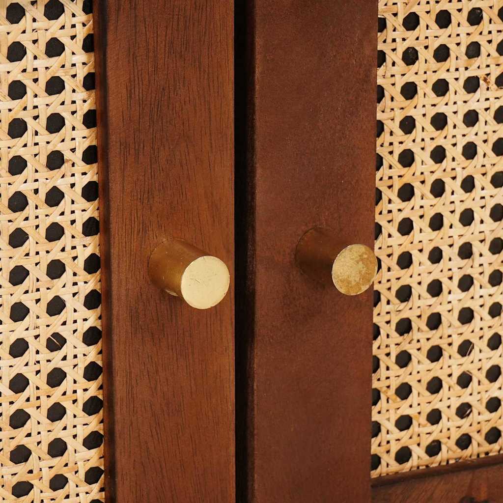 Sofaborde Brun 80 x 50 x 40 cm Rattan og solid mango træ