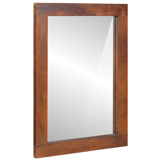Spejl Brun og Sølv 50 x 2,5 x 70 cm Solid Mango træ og glas