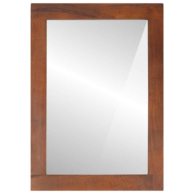 Spejl Brun og Sølv 50 x 2,5 x 70 cm Solid Mango træ og glas