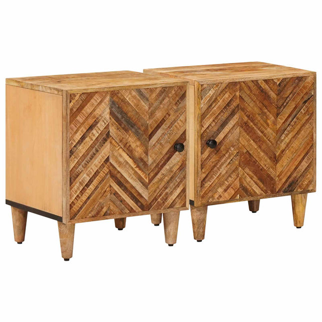 Sengebord 2 pcs Brun 40 x 33,5 x 46 cm Massivt mangotræ