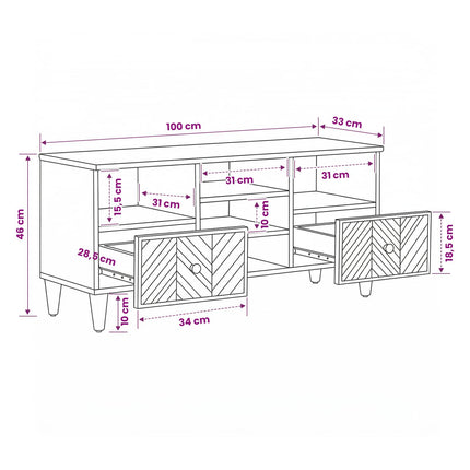 Opbevaringsskabe Brun 100 x 33,5 x 46 cm Massivt mangotræ