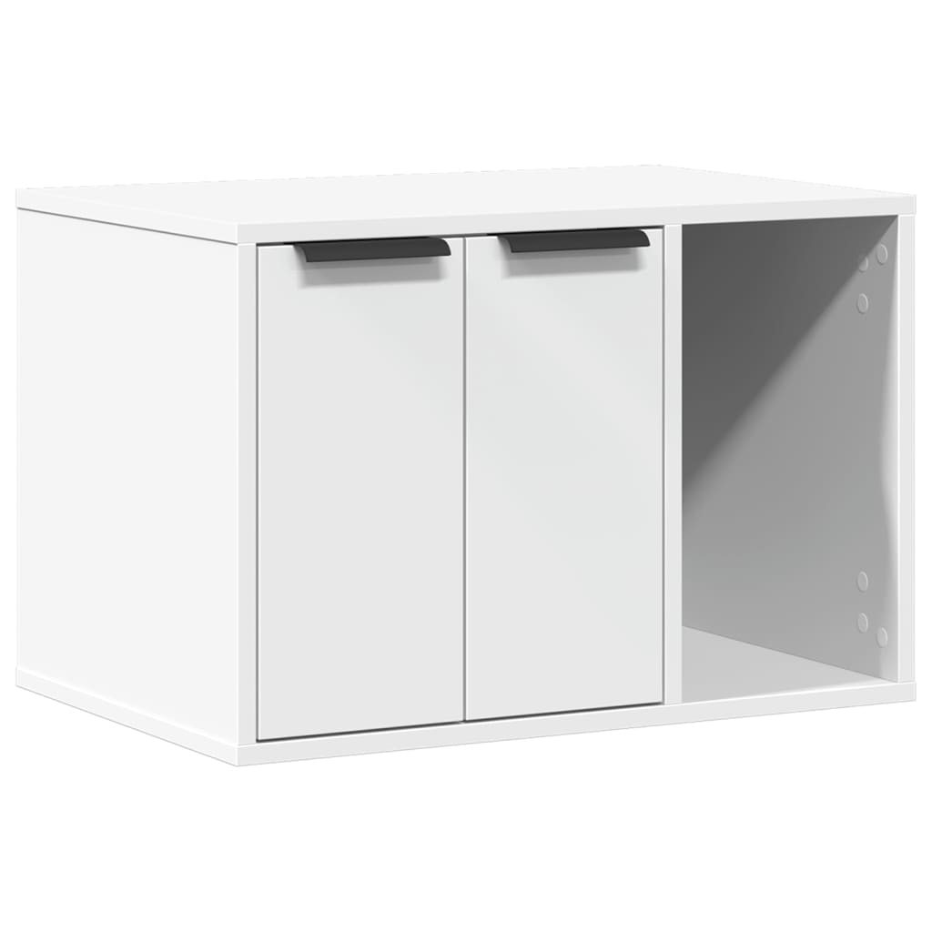 toiletskjuler til kattebakke 60x40x40 cm konstrueret træ hvid