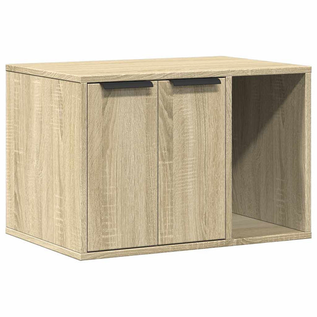 toiletskjuler kattebakke 60x40x40 cm konstrueret træ sonoma-eg