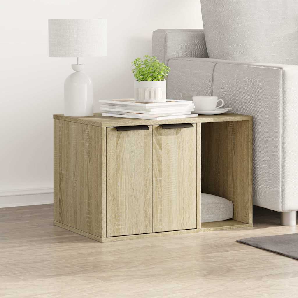 toiletskjuler kattebakke 60x40x40 cm konstrueret træ sonoma-eg