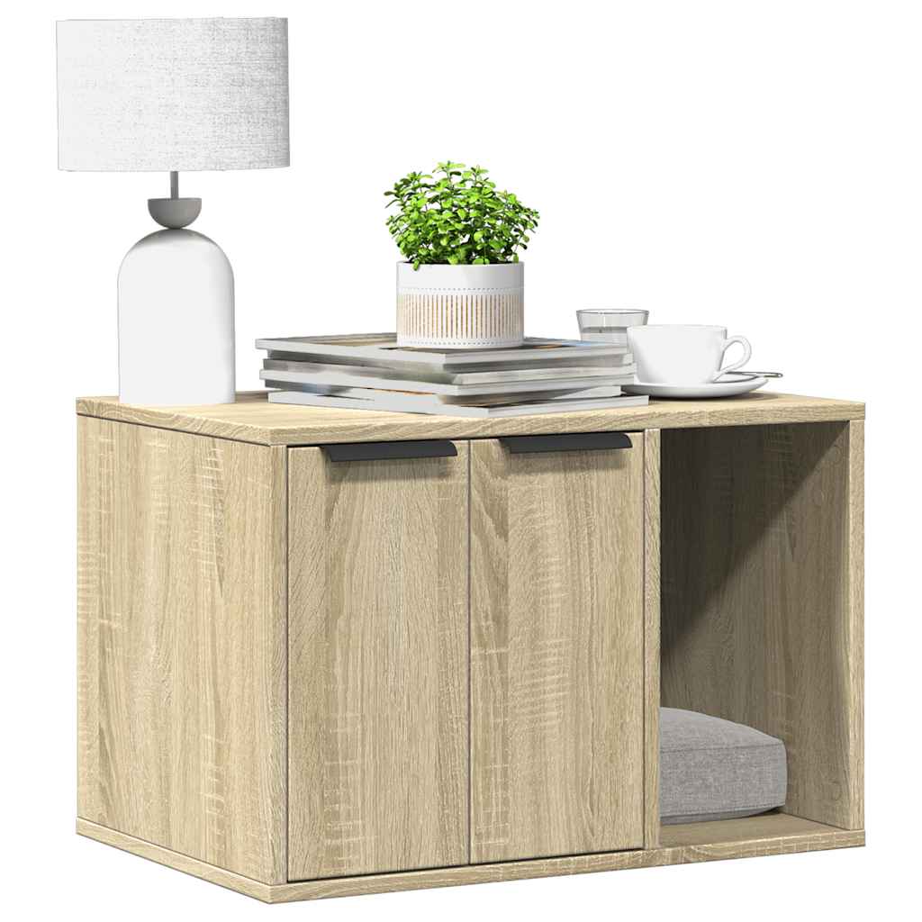 toiletskjuler kattebakke 60x40x40 cm konstrueret træ sonoma-eg