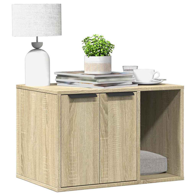 toiletskjuler kattebakke 60x40x40 cm konstrueret træ sonoma-eg