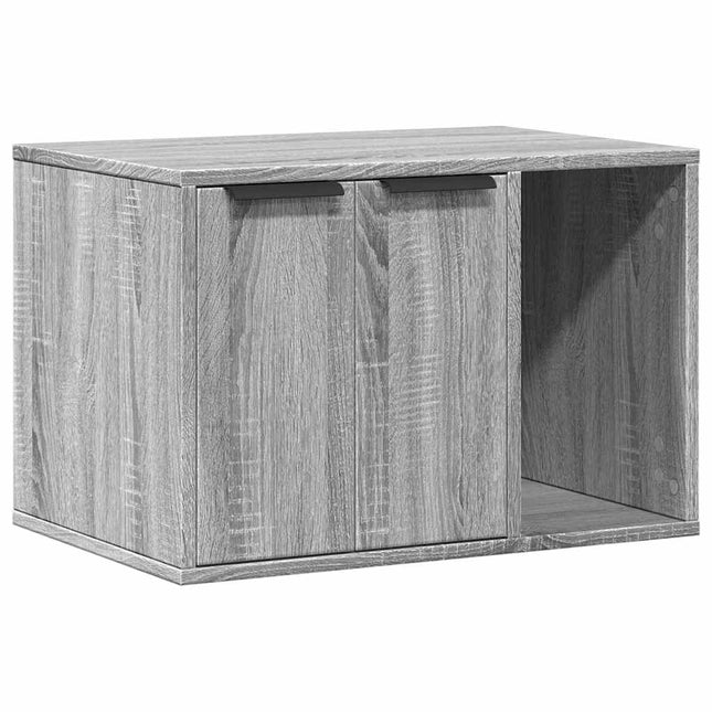 toiletskjuler kattebakke 60x40x40 cm konstrueret træ grå sonoma