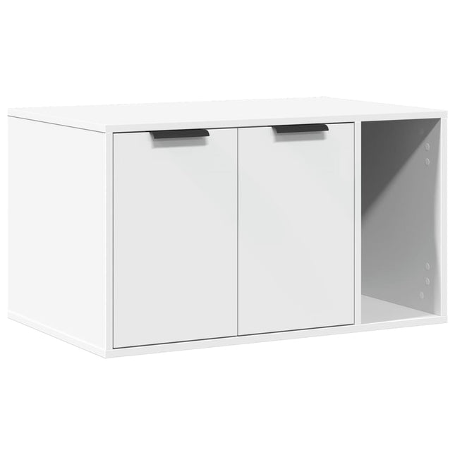 toiletskjuler til kattebakke 80x50x45 cm konstrueret træ hvid