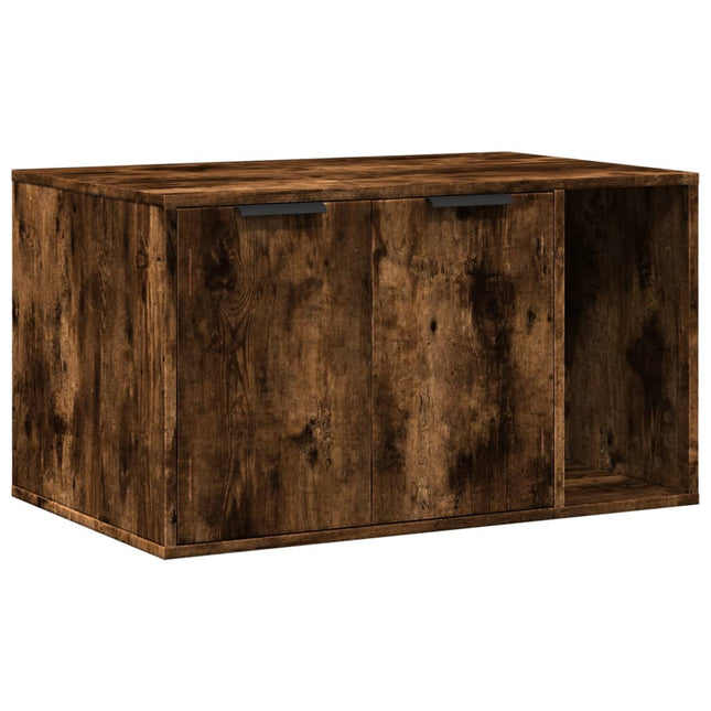 toiletskjuler kattebakke 80x50x45 cm konstrueret træ røget eg