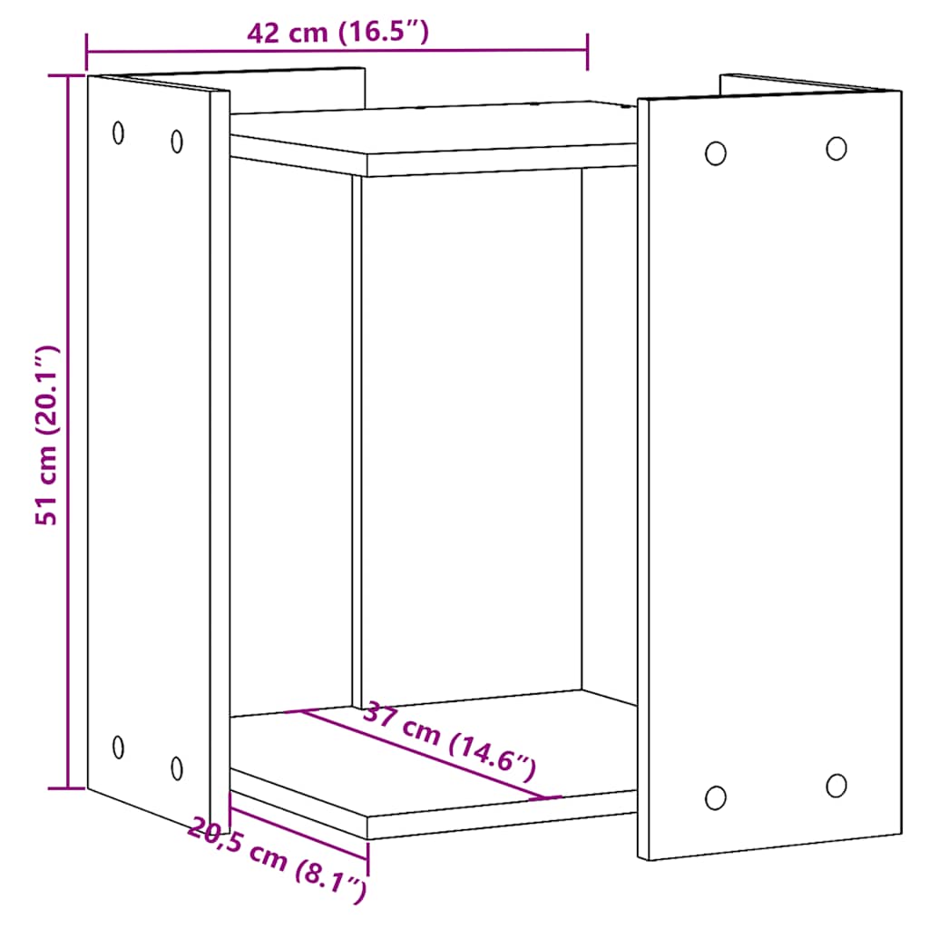 toiletskjuler kattebakke 42x42x51 cm konstrueret træ brunt eg