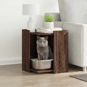 toiletskjuler kattebakke 42x42x51 cm konstrueret træ brunt eg