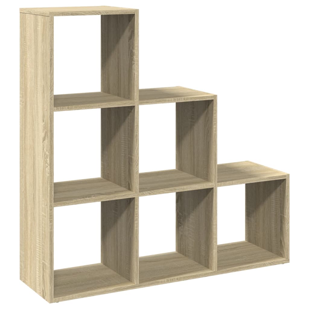 bogreol/rumdeler 99x29x99cm 3niveauer konstrueret træ sonoma-eg billede