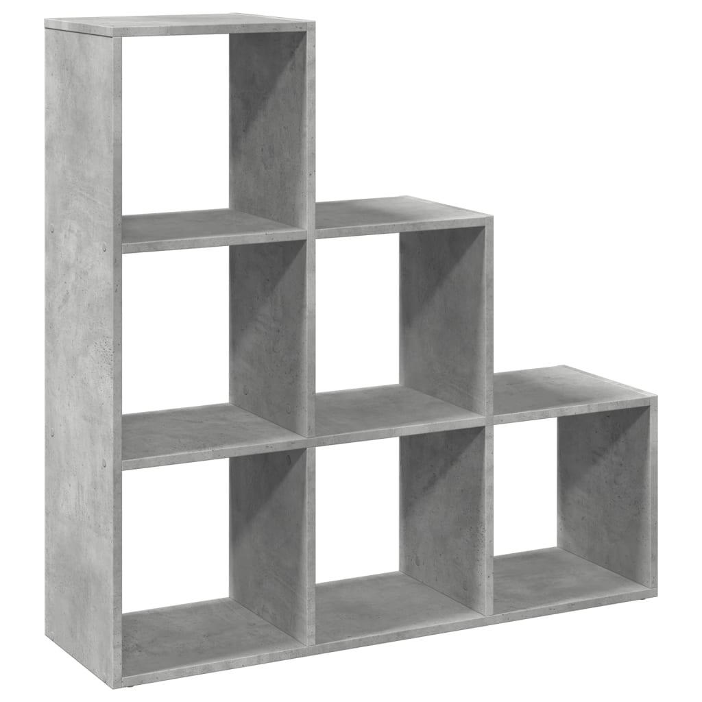 bogreol/rumdeler 99x29x99cm 3 niveauer konstrueret træ betongrå billede