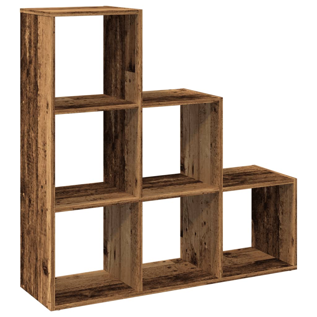 bogreol/rumdeler 99x29x99 cm 3 niveauer konstrueret træ hvid billede