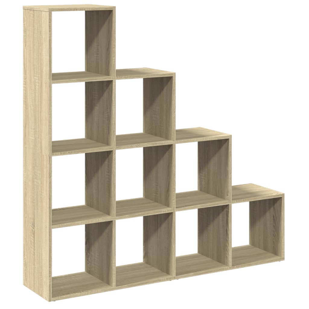 bogreol/rumdeler 131,5x29x131,5 cm konstrueret træ sonoma-eg billede