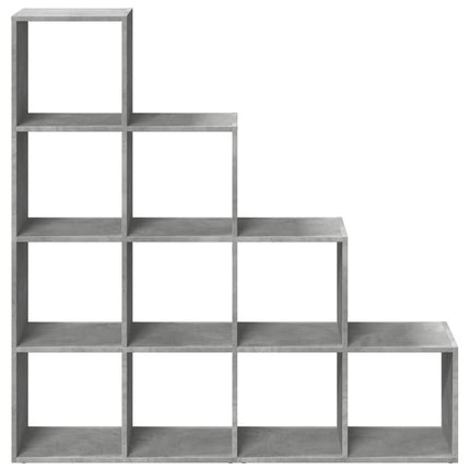 bogreol/rumdeler 131,5x29x131,5 cm konstrueret træ betongrå