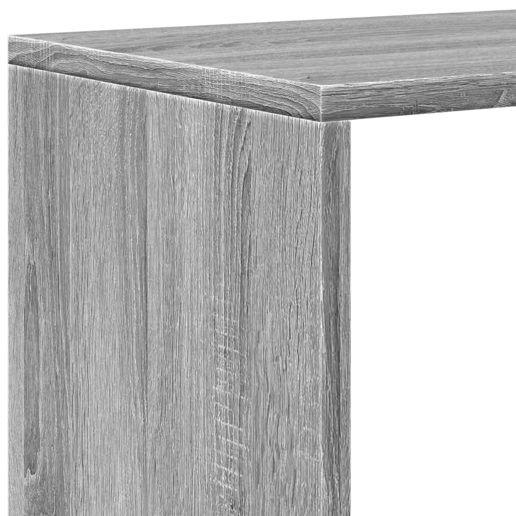 bogreol/rumdeler 131,5x29x131,5 konstrueret træ grå sonoma-eg