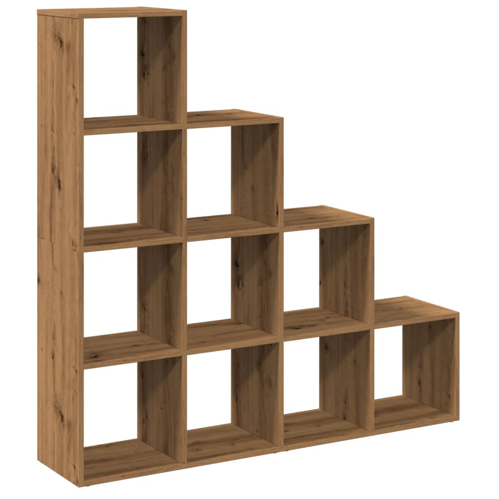 bogreol/rumdeler 131,5x29x131,5 cm konstrueret træ kunsteg billede