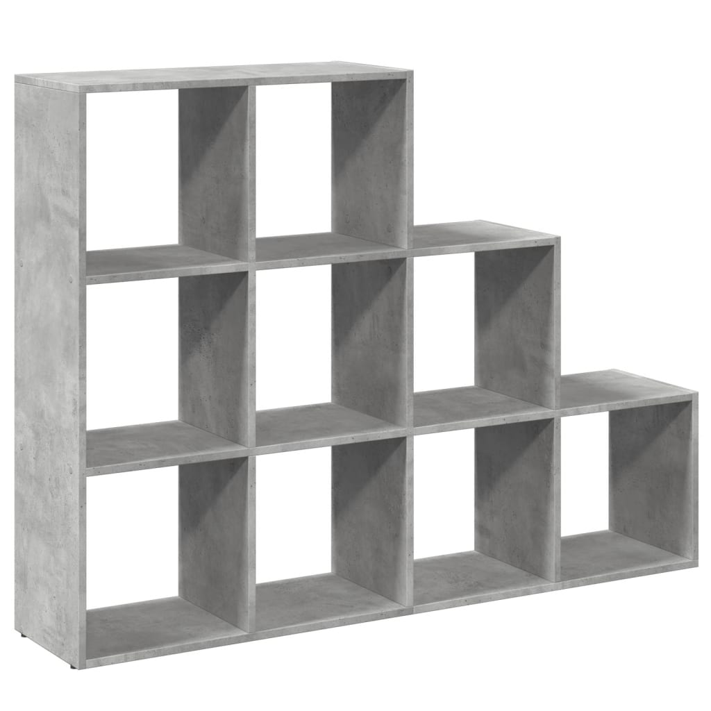 bogreol/rumdeler 137,5x29x103,5 cm konstrueret træ betongrå billede