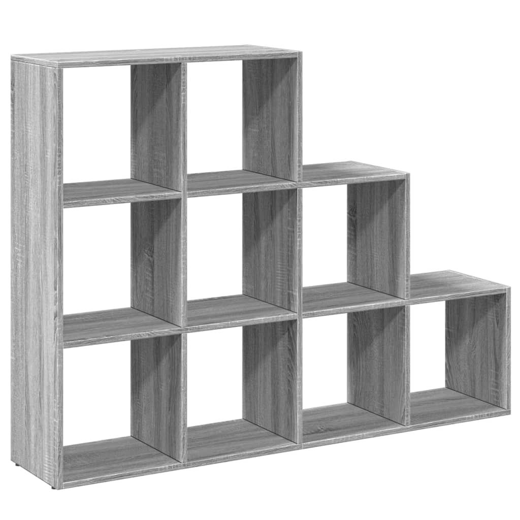 bogreol/rumdeler 137,5x29x103,5 konstrueret træ grå sonoma-eg billede