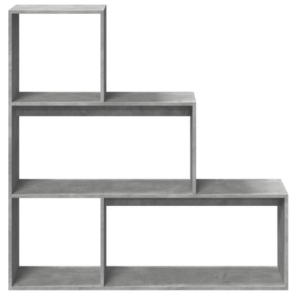 bogreol/rumdeler 123x29x123 cm konstrueret træ betongrå