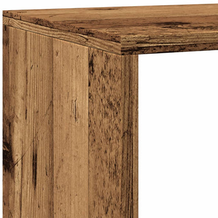 bogreol/rumdeler 143,5x29x143,5 cm konstrueret træ antikt træ