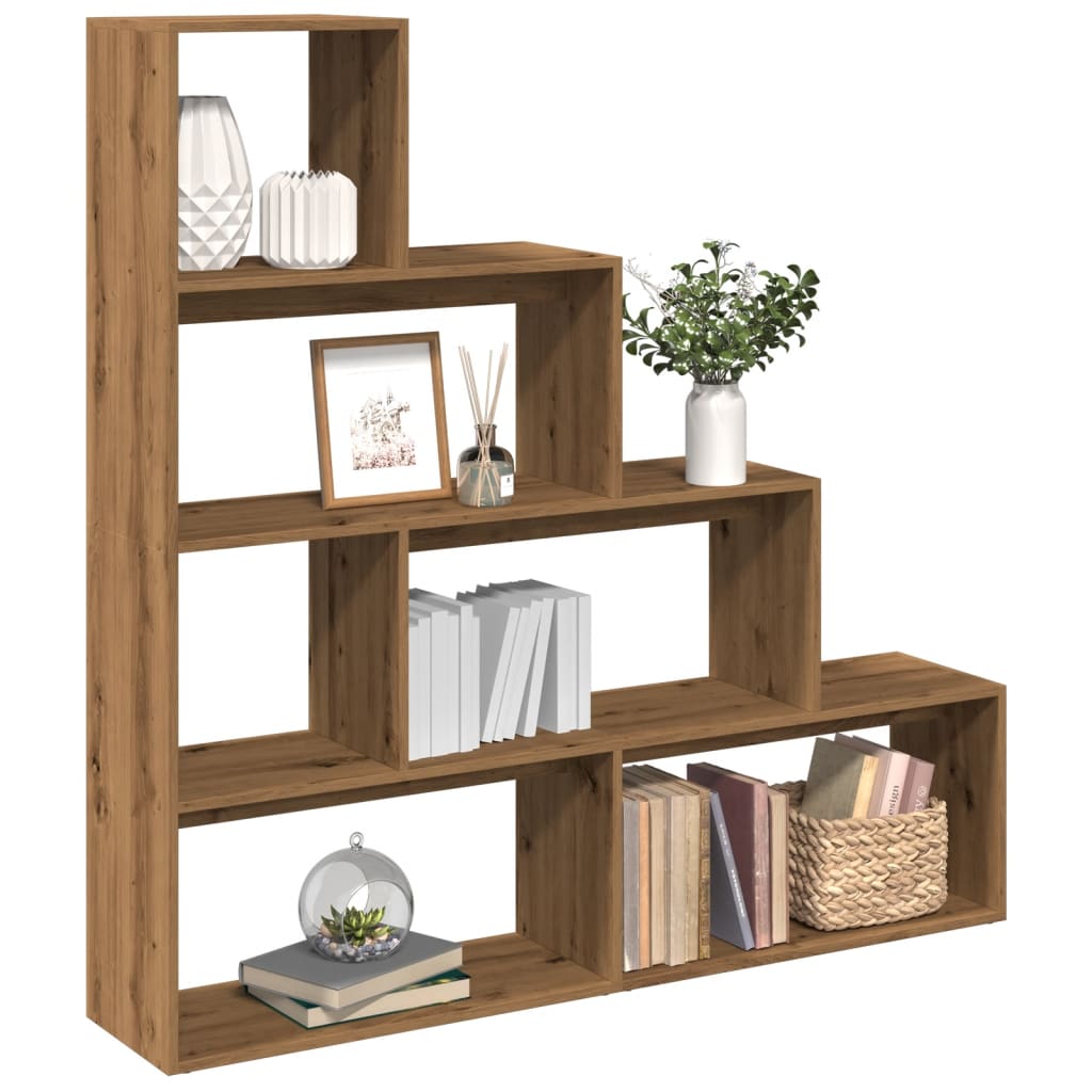 vidaXL bogreol/rumdeler 143,5x29x143,5 cm konstrueret træ kunsteg