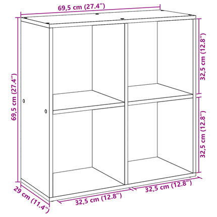 rumdelerreol hvid 69,5x29x69,5 cm konstrueret træ
