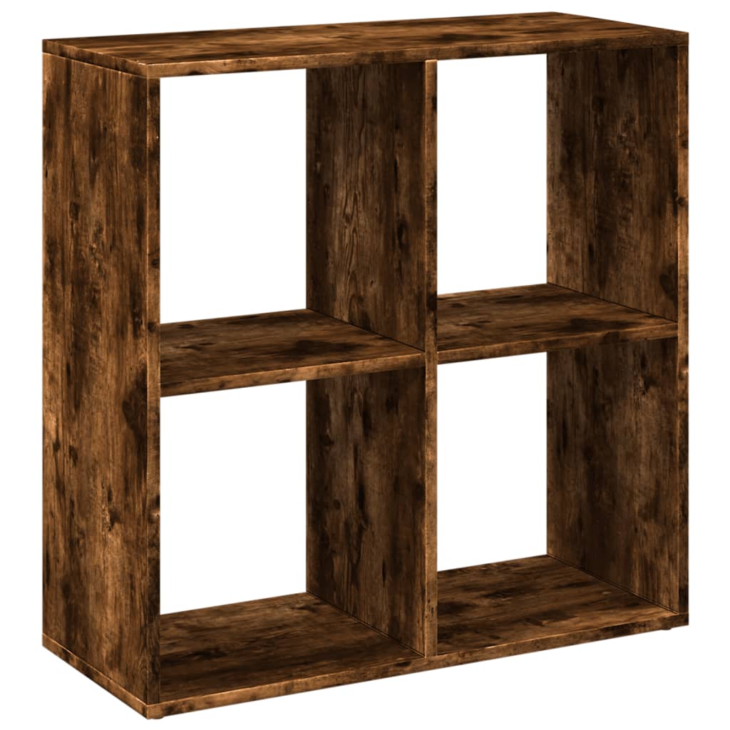 bogreol/rumdeler 69,5x29x69,5 cm konstrueret træ røget eg billede
