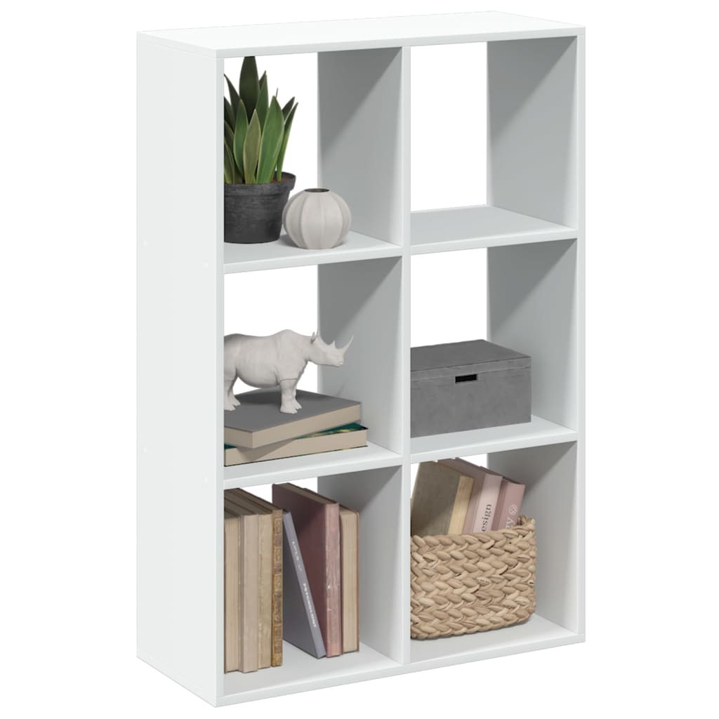 bogreol/rumdeler 69,5x29x103,5 cm konstrueret træ hvid billede