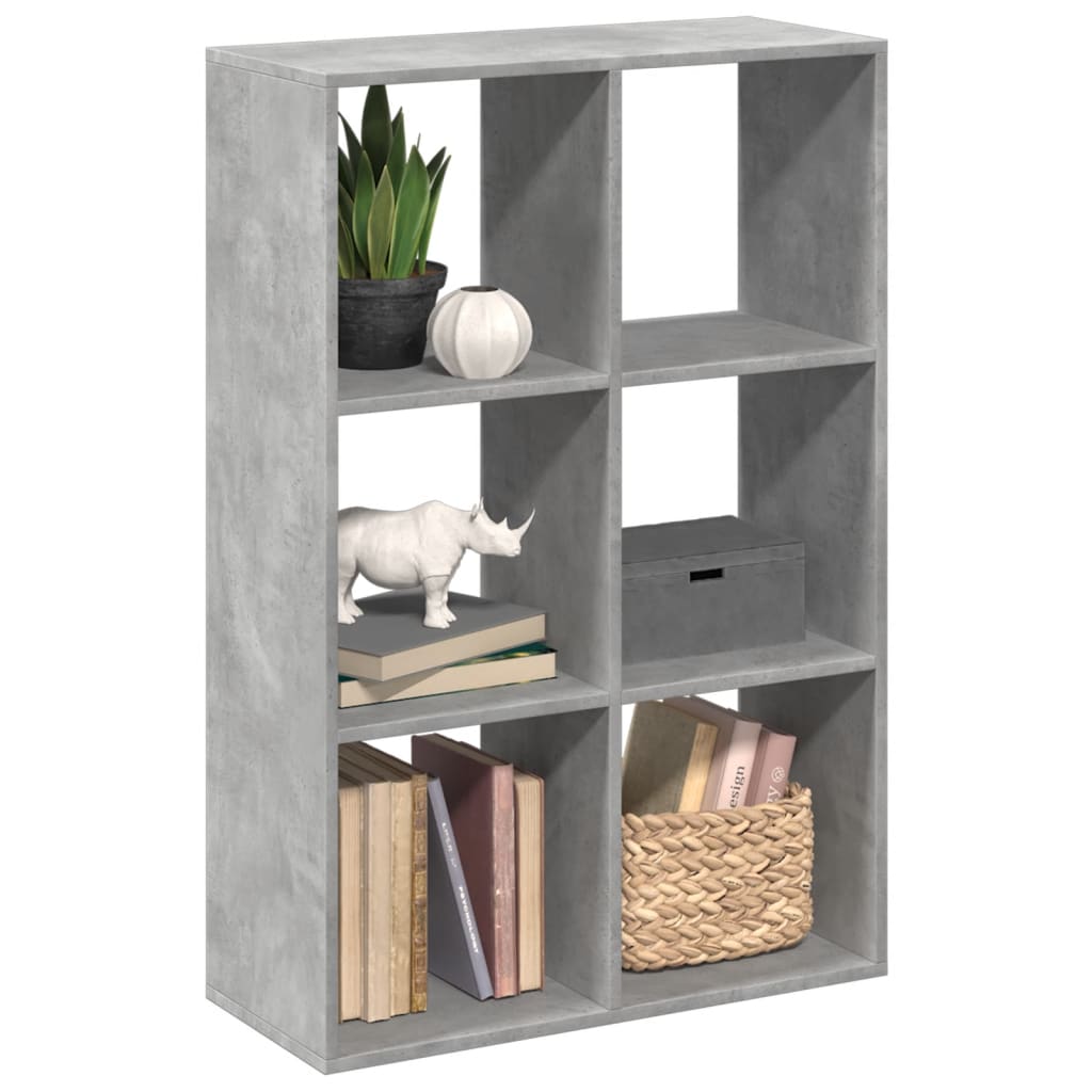 vidaXL bogreol/rumdeler 69,5x29x103,5 cm konstrueret træ betongrå