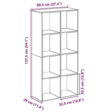 rumdelerreol hvid 69,5x29x137,5 cm konstrueret træ
