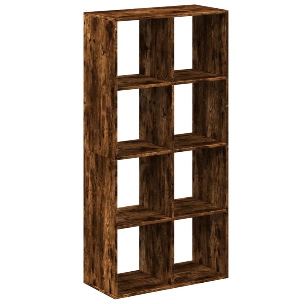 bogreol/rumdeler 69,5x29x137,5 cm konstrueret træ røget eg billede