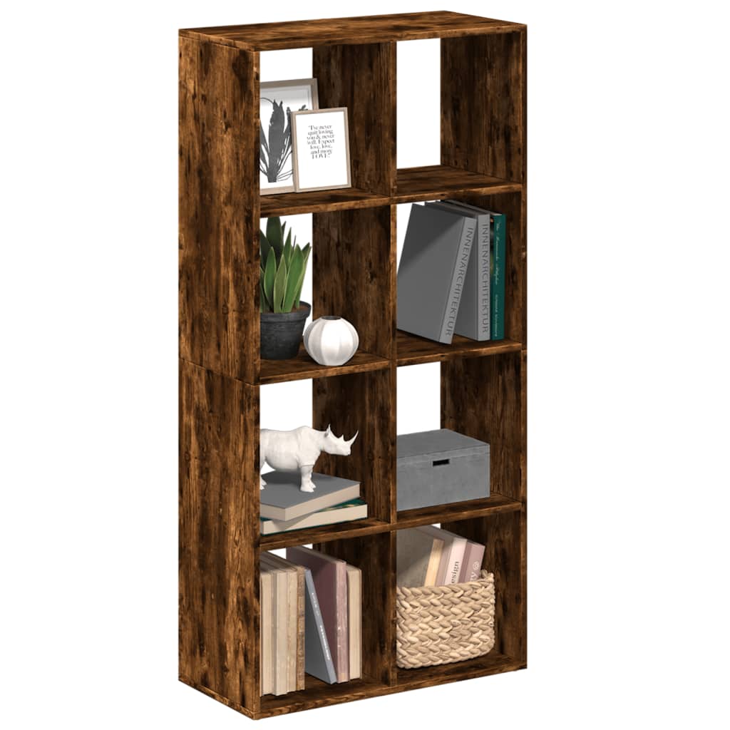 vidaXL bogreol/rumdeler 69,5x29x137,5 cm konstrueret træ røget eg